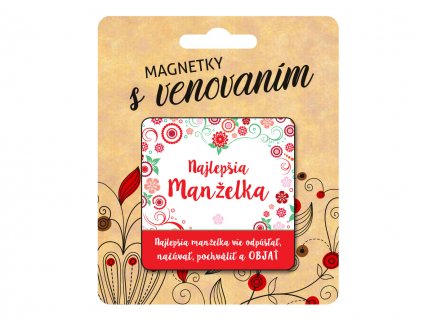 Magnetka s venovaním pre MANŽELKU