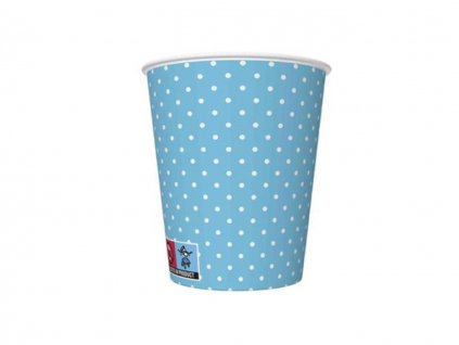 Poháriky 250ml - 8ks - Modré s bodkami