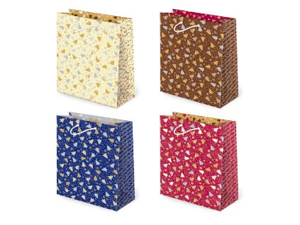 Vianočná darčeková taška Stromčeky - veľkosť F3