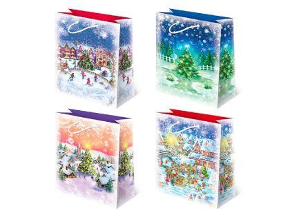 Vianočná darčeková taška Krajinka - veľkosť F10