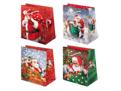 Vianočná darčeková taška Santa - veľkosť F17