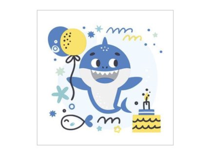 Servítky Modrý narodeninový žralok