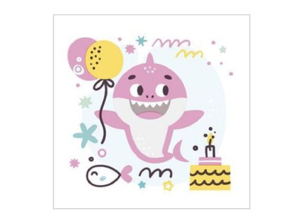 Servítky Ružový narodeninový žralok