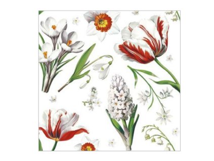 Servítky Biele jarné kvety