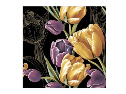 Servítky Tlipány na čiernom