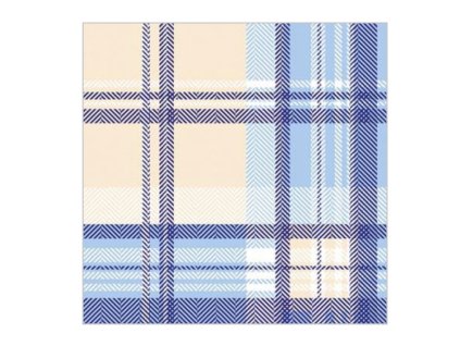 Servítky Káro modré a béžové