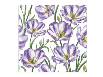 Servítky Akvarelové fialové tulipány