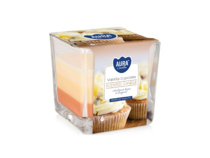 Sviečka aromatická trikolóra - vanilla cupcake