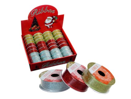 Stuha organza s drôtikom - glitter