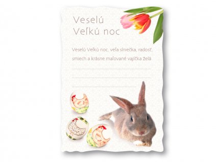 Veľkonočný pozdrav - vajíčka a zajačik