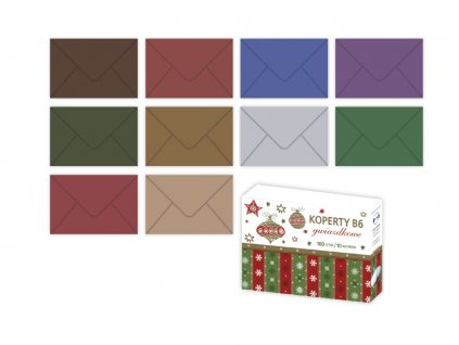 Obálky papierové farebné - typ B6 - Vianoce