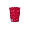 Poháriky 250ml - 8ks - Červené s bodkami