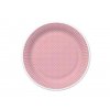 Veľké tanieriky - 8ks - Ružové s bodkami