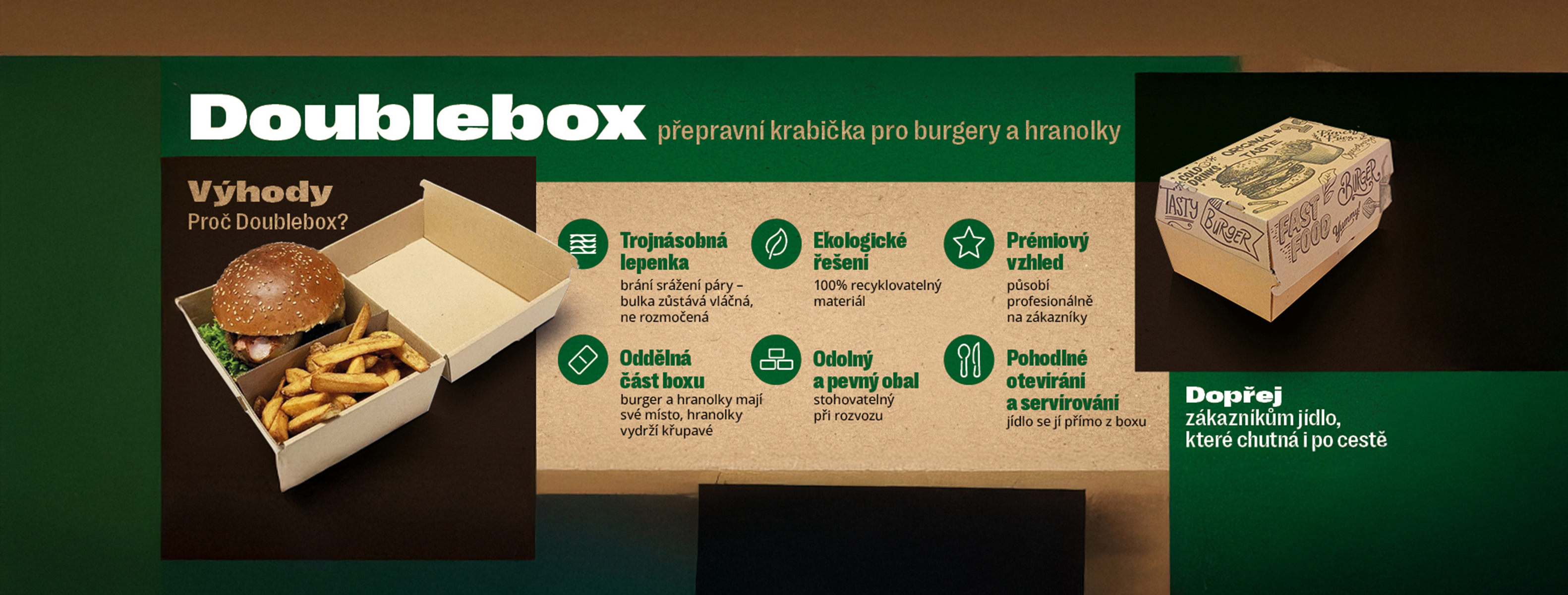 Doublebox pro burgery a hranolky