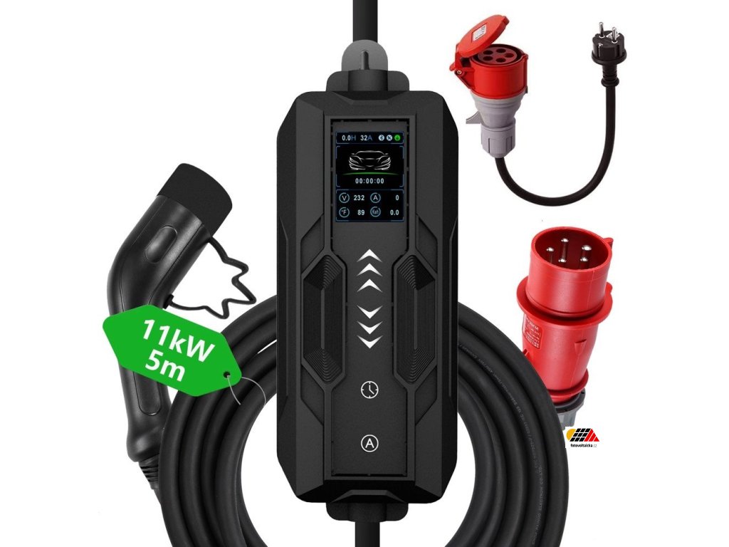 Immax cestovní nabíjecí stanice pro elektromobily EV/PHEV AC Type 2, 11 kW