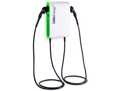 OlifeEnergy DoubleBox PLUS, dobíjecí stanice se dvěma rovnými kabely, 2x 22kW
