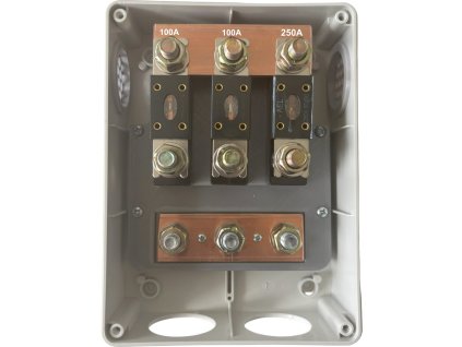 Bateriová sběrnice pro 2 baterie a 1 měnič včetně externího odpojovače