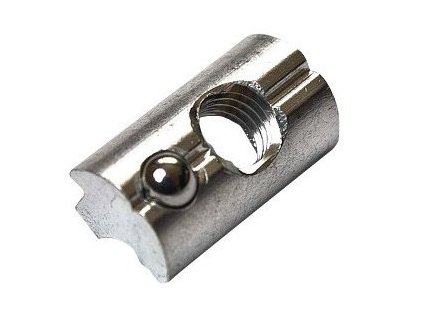 Hliníková nacvakávací matice do profilu s pojistnou kuličkou, 100ks