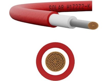 Solární kabel 6mm, 1m, červený