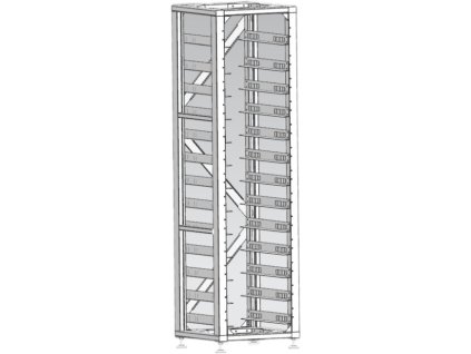 DEYE Racková skříň 19" bez dveří a boků pro sestavy BOS-G, HV, velká