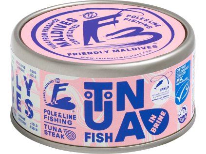 Steak z tuňáka Friendly Maldives MSC ve vlastní šťávě 185 g – detail konzervy