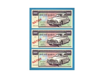200 korún Zapadlík NÁTISK