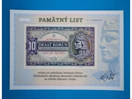 Pamätný list Praha 2021
