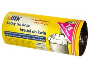 Sáčky do koše HDPE černé, 45 x 54 cm, 18l, 50 ks