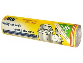 Sáčky do koše HDPE transparentní, 60 x 72 cm, 60l, 20 ks