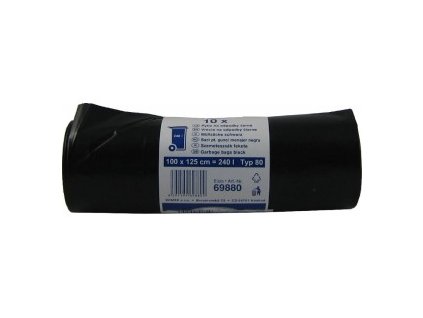 Pytel na odpadky (LDPE) černý 100x125cm 240l 10ks