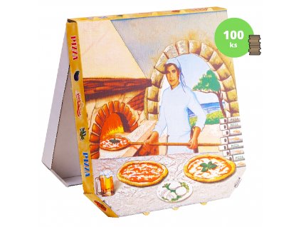 Krabice na pizzu 33x33x3cm potisk 100ks