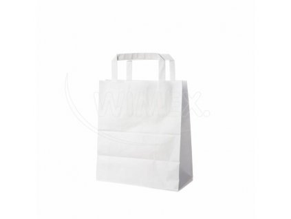 Papírová taška 18+10 x 22 cm 50 ks bílá
