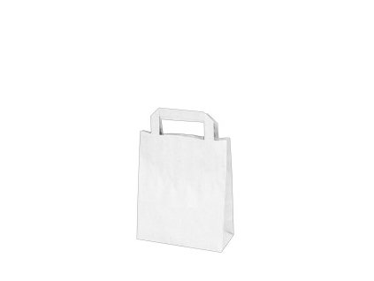 Papírové tašky 18x8 x 22 cm bílé 50ks  0170622