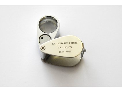 Lupa, zvětšení 20x, s osvitem LED,18mm (IL20XB)
