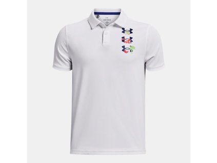 Boys - UA Perf Paradise Graphic P-WHT - Apparel - Golf Short-Sleeve Polos YLG