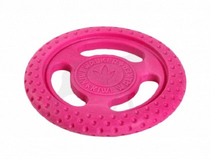 45097 hracka kiwi walker guma tpr let s play frisbee mini ruzova 2 5x17cm