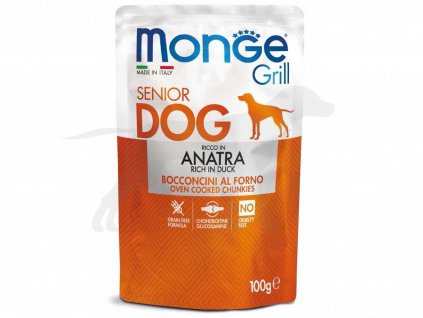 MONGE GRILL SENIOR kapsička kachní pro starší psy 100 g