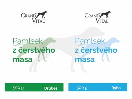 Pamlsek GRAND VITAL Trénink DUOPACK Ryba / Drůbež 2x 500 g