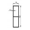 Profil Al 100x25, lehký s přepážkou, elox