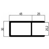 Profil lemovací bez lemu 25 mm pro uzávěr