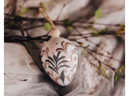 Velikonoční skleněná ozdoba, Jarní kolekce - motiv luční – vajíčko