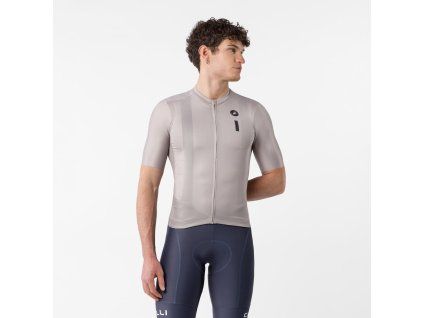 Cyklistický dres Castelli Drittone Logo šedý
