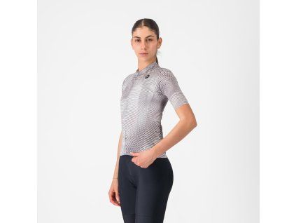 dámský cyklistický dres Castelli Cosmic Vortex šedý