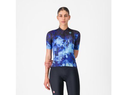 dámský cyklistický dres Castelli Cosmic Vortex černo-modrý