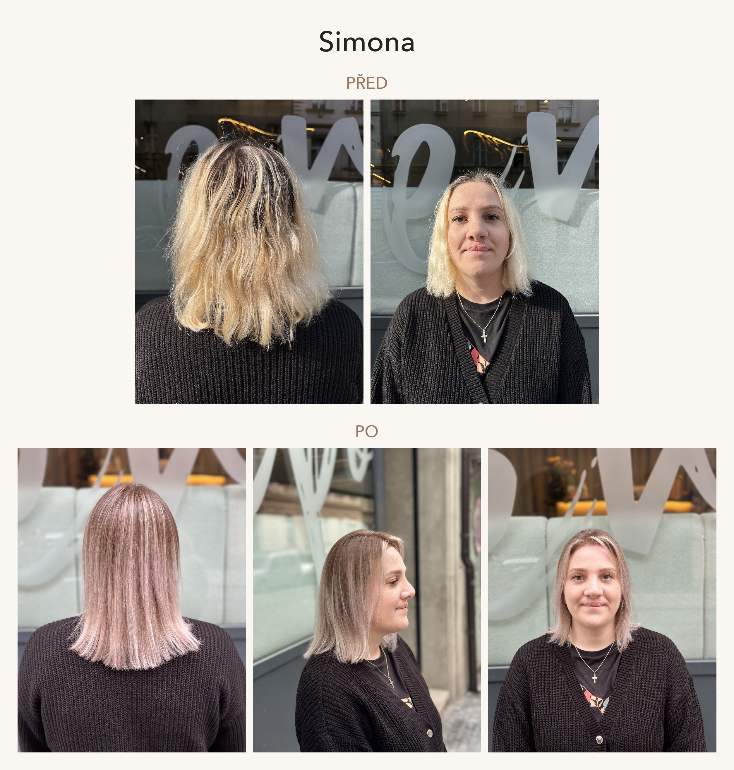 Simona – před a po