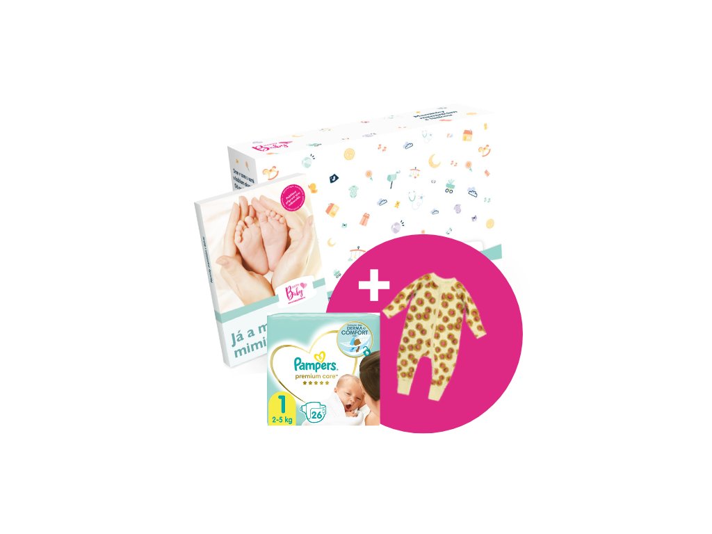 Happy Baby balíček pro novorozence + dětský overal/pyžamo Bellinda žluté