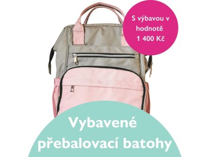 Plně vybavený přebalovací batoh růžová