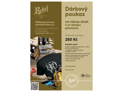 REBEL Dárkové poukazy na eshop 2 23 E SHOP 250