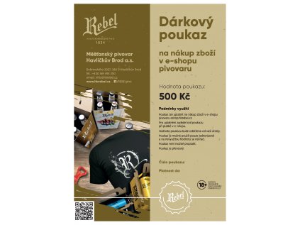 REBEL Dárkové poukazy na eshop 2 23 E SHOP 500