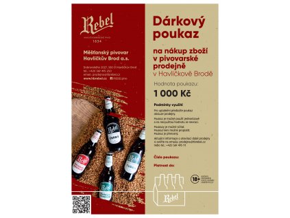 REBEL Dárkové poukazy na eshop 2 23 PRODEJNA 1000